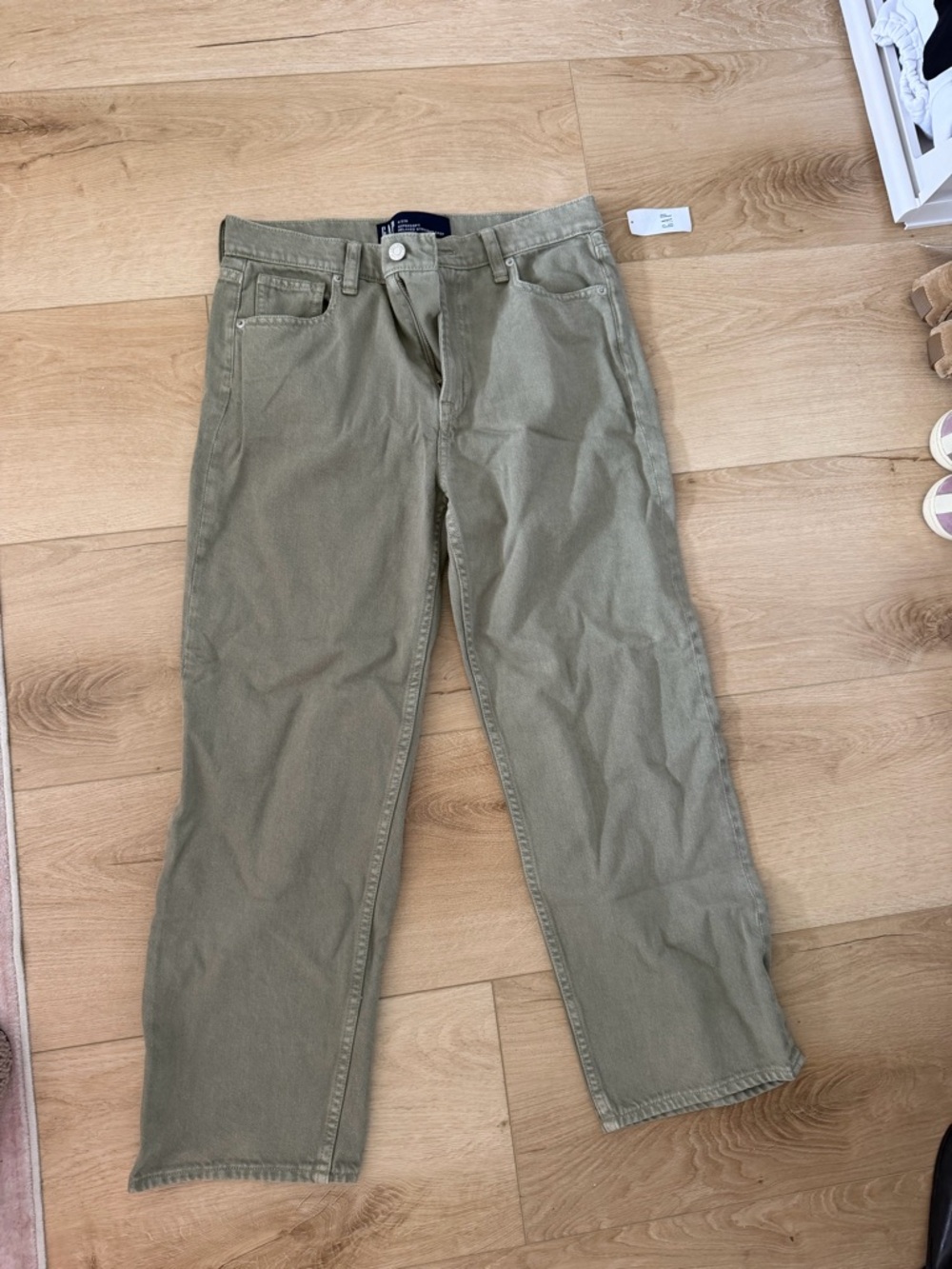 GAP Olive Green relaxed Straight Crop Pants
